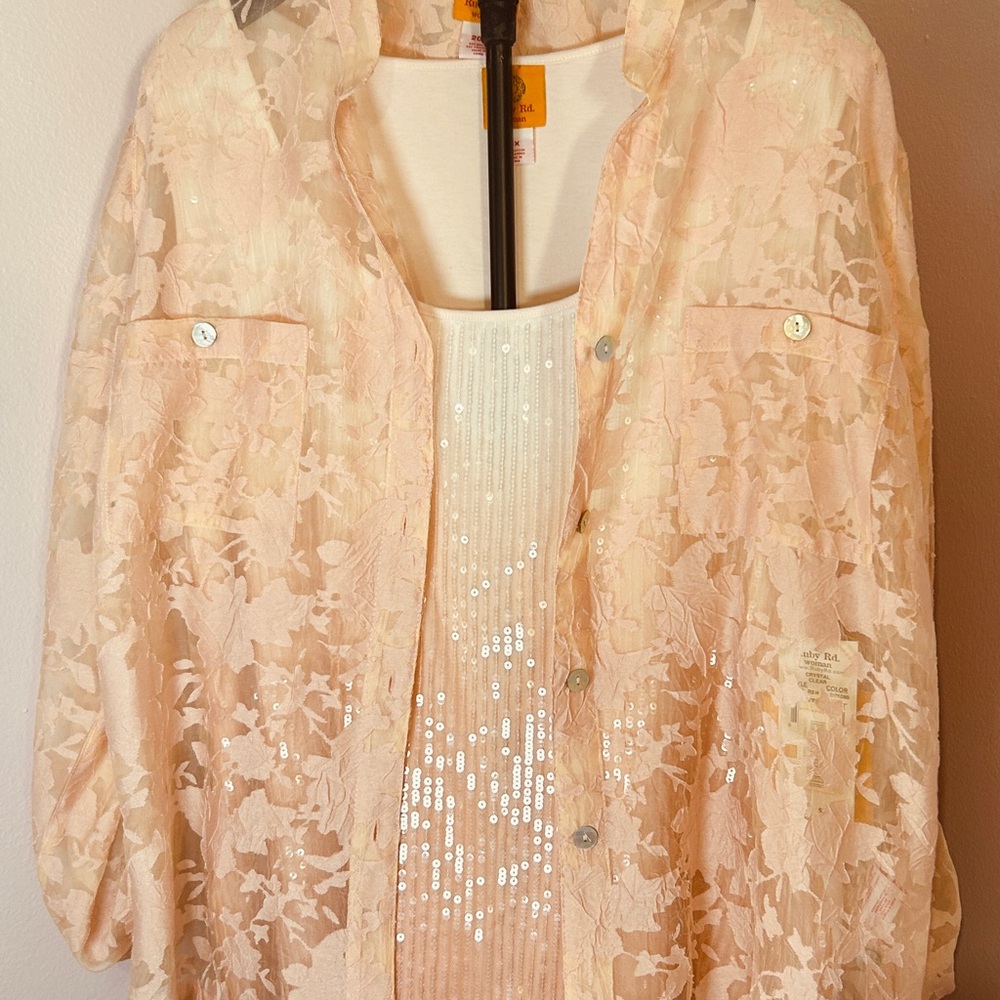 Ruby Road Woman 2 Pieces Both New With Tags. Peach Color With Plenty Of Sparkle!